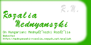 rozalia mednyanszki business card